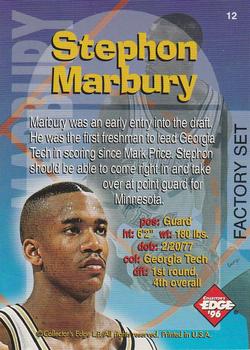 1996 Collector's Edge Rookie Rage - Radical Recruits Factory Set #12 Stephon Marbury Back