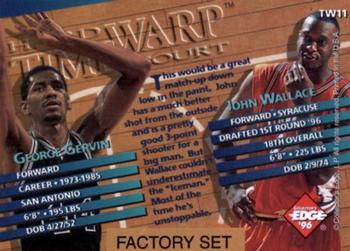 1996 Collector's Edge Rookie Rage - Time Warp Factory Set #TW11 John Wallace / George Gervin Back