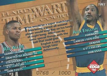 1996 Collector's Edge Rookie Rage - Time Warp Gold #TW2 Ray Allen / Alex English Back