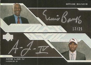 2007-08 UD Black - Autographs Dual #DAU-BL Ernie Banks / Acie Law IV Front