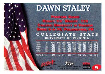 1996 Topps USA Women's National Team #9 Dawn Staley Back