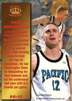 1996 Pacific Power #PP-19 Mark Hendrickson Back