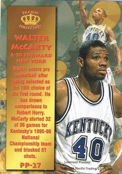 1996 Pacific Power #PP-27 Walter McCarty Back