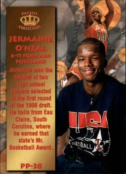 1996 Pacific Power #PP-38 Jermaine O'Neal Back