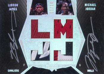2007-08 UD Black - Patches Autographs Dual #DPA-JJ LeBron James / Michael Jordan Front
