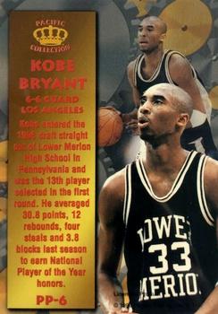 1996 Pacific Power - Platinum #PP-6 Kobe Bryant Back