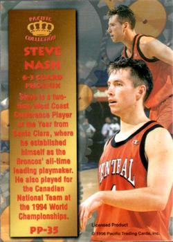 1996 Pacific Power - Platinum #PP-35 Steve Nash Back