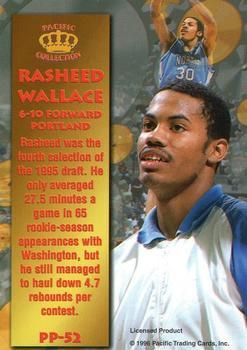 1996 Pacific Power - Platinum #PP-52 Rasheed Wallace Back