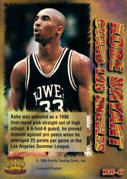 1996 Pacific Power - Regents of Roundball #RR-6 Kobe Bryant Back