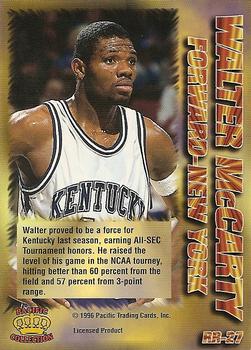 1996 Pacific Power - Regents of Roundball #RR-27 Walter McCarty Back