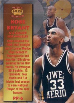 1996 Pacific Power - Silver #PP-6 Kobe Bryant Back