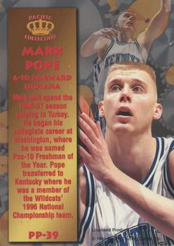 1996 Pacific Power - Silver #PP-39 Mark Pope Back