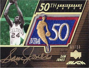 2007-08 UD Black - 50th Anniversary Autographs Gold #50AU-SJ Sam Jones Front