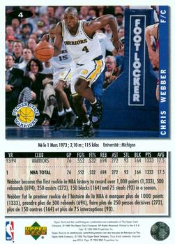 1994-95 Collector's Choice French #4 Chris Webber Back