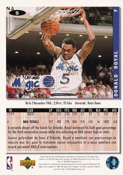 1994-95 Collector's Choice French #5 Donald Royal Back