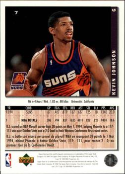 1994-95 Collector's Choice French #7 Kevin Johnson Back