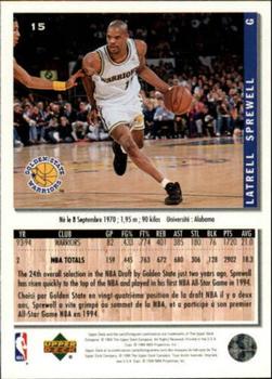 1994-95 Collector's Choice French #15 Latrell Sprewell Back