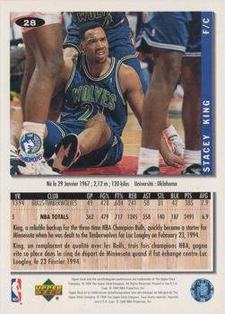 1994-95 Collector's Choice French #28 Stacey King Back