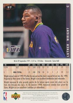 1994-95 Collector's Choice French #57 Luther Wright Back