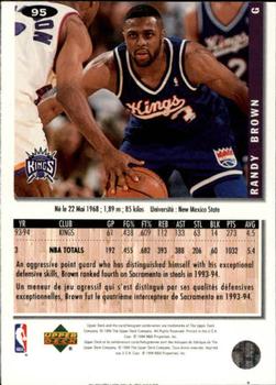 1994-95 Collector's Choice French #95 Randy Brown Back