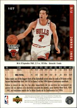 1994-95 Collector's Choice French #107 Toni Kukoc Back