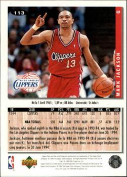 1994-95 Collector's Choice French #113 Mark Jackson Back