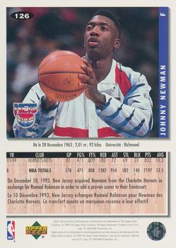1994-95 Collector's Choice French #126 Johnny Newman Back