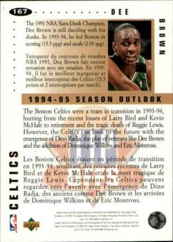 1994-95 Collector's Choice French #167 Dee Brown Back