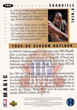 1994-95 Collector's Choice French #184 Shaquille O'Neal Back