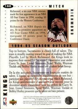 1994-95 Collector's Choice French #188 Mitch Richmond Back