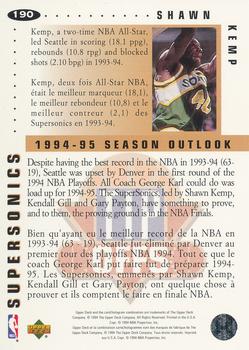 1994-95 Collector's Choice French #190 Shawn Kemp Back