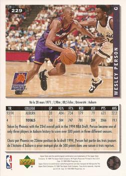 1994-95 Collector's Choice French #229 Wesley Person Back