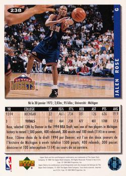 1994-95 Collector's Choice French #238 Jalen Rose Back