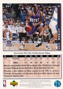 1994-95 Collector's Choice French #261 Eric Mobley Back