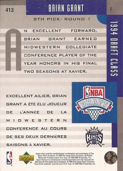 1994-95 Collector's Choice French #413 Brian Grant Back