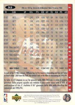 1994-95 Collector's Choice Italian #52 Buck Williams Back