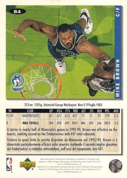 1994-95 Collector's Choice Italian #84 Mike Brown Back