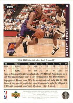 1994-95 Collector's Choice Italian #229 Wesley Person Back