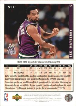 1994-95 Collector's Choice Italian #311 Lee Mayberry Back