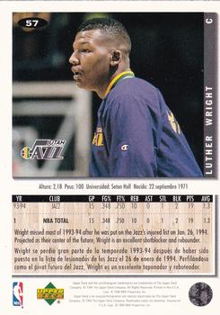1994-95 Collector's Choice Spanish #57 Luther Wright Back