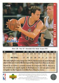1994-95 Collector's Choice Spanish #158 Don MacLean Back
