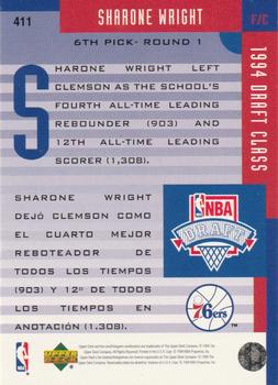 1994-95 Collector's Choice Spanish #411 Sharone Wright Back