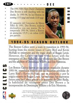 1994-95 Collector's Choice Spanish - Gold Signature #167 Dee Brown Back
