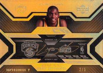 2007-08 UD Black - Ticket Autographs Dual Gold #DTA-AD Carmelo Anthony / Kevin Durant Front