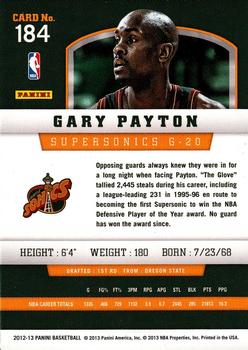 2012-13 Panini #184 Gary Payton Back