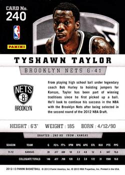 2012-13 Panini #240 Tyshawn Taylor Back