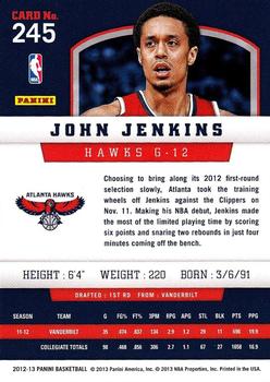 2012-13 Panini #245 John Jenkins Back