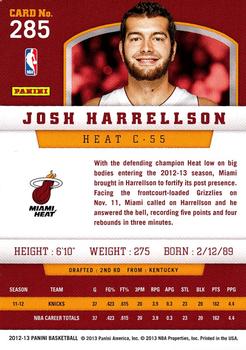 2012-13 Panini #285 Josh Harrellson Back