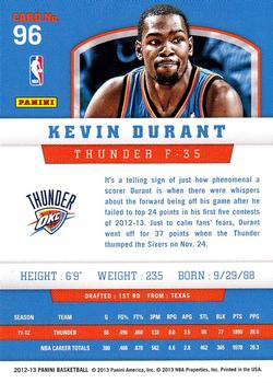 2012-13 Panini #96 Kevin Durant Back