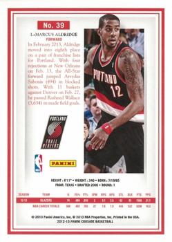 2012-13 Panini Crusade #39 LaMarcus Aldridge Back